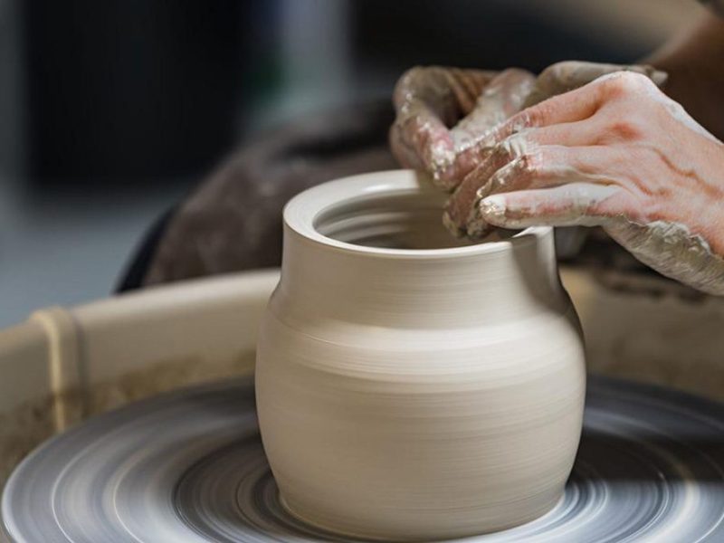 pottery on the wheel tile
